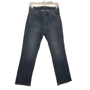 Chaps womens jeans 8x27 blue mid rise straight leg stretch denim
